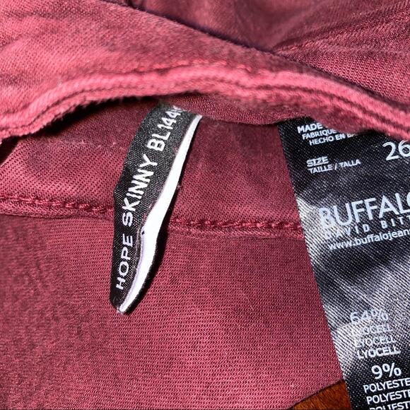 Buffalo David Bitton Hope Skinny BL14409 Jeans Size 26 Burgundy - Picture 5 of 9